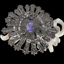 Load image into Gallery viewer, Striking Fuchsia Pink KEYSTONE Flower Brooch Pin Statement Jewelry
