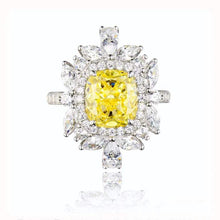 Load image into Gallery viewer, Gorgeous Marquise CZ Cluster Yellow Square Rings Chic Fashion
