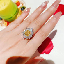 Load image into Gallery viewer, Gorgeous Marquise CZ Cluster Yellow Square Rings Chic Fashion
