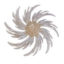 Load image into Gallery viewer, Splendid Large Imitated Pearl Domed Swirl Brooch Pinwheel Jewelry
