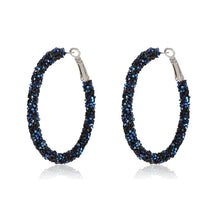 Load image into Gallery viewer, Chic Fashion Full Red Black Clear Dark Blue Crystal Hoop Earrings Daily Wear Accessory
