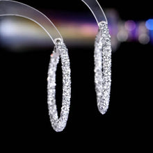 Load image into Gallery viewer, Chic Fashion Full Red Black Clear Dark Blue Crystal Hoop Earrings Daily Wear Accessory
