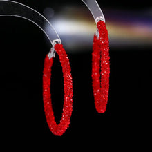 Load image into Gallery viewer, Chic Fashion Full Red Black Clear Dark Blue Crystal Hoop Earrings Daily Wear Accessory
