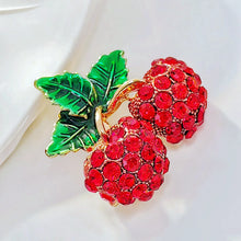 Load image into Gallery viewer, Cute Red Crystal Cherry Pin Brooch for Women Girl Accessory
