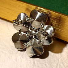 Load image into Gallery viewer, Deliciated Blue Heart Shaped Flower Brooch with AB Snowflake Accent
