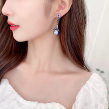 Load image into Gallery viewer, Elegancy Vintage Long Floral Stud Pear Drop Earrings Old European Stylish Jewelry
