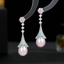 Load image into Gallery viewer, Elegancy Vintage Long Floral Stud Pear Drop Earrings Old European Stylish Jewelry

