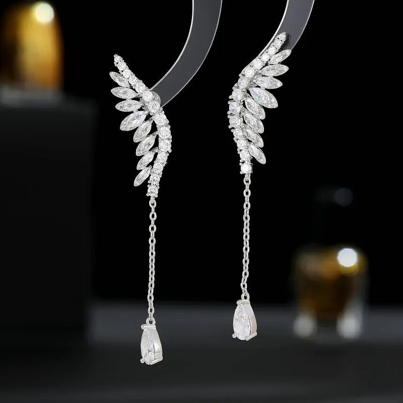 Fancy Stylish Angle Wing Long Drop Earrings for Women Girl
