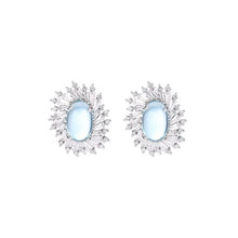 Load image into Gallery viewer, Fancy Stylish Baguette Cut CZ Burst Oval Stud Earrings Firework Jewelry
