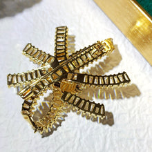 Load image into Gallery viewer, Fantastic Gold Tone Dimension Baguette Cut CZ Ribbon Bow Brooch Pin Bridal Jewelry
