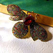 Load image into Gallery viewer, Glamour Oversize Multi Color Crystal Jeweled Bee Brooch Pin Enhance Wear Accessory
