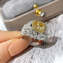 Load image into Gallery viewer, Gorgeous Marquise CZ and Yellow Square Cocktail Rings for Summer Dressy Jewelry
