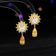 Load image into Gallery viewer, Gorgeous Multi-Tiered Snowflake Pear Drop Earrings for Cocktail Dressy Jewelry
