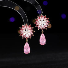 Load image into Gallery viewer, Gorgeous Multi-Tiered Snowflake Pear Drop Earrings for Cocktail Dressy Jewelry
