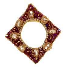 Load image into Gallery viewer, Gorgeous Opens Pink and Purple Rhinestone Irregular Square Brooch Pin
