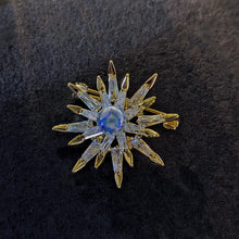 Load image into Gallery viewer, Gorgeous Two-Tiered Baguette CZ &amp; Pearl Starburst Brooch Pin
