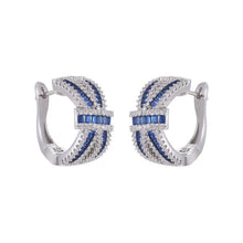 Load image into Gallery viewer, Gorgeous White and Blue Circlet Bowtie Stud Earrings for Girls Gift
