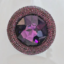 Load image into Gallery viewer, Jewelblings Vintage Art Deco Dark Purple Faceted Cut Round Shaped Broach and Pin Round Stone Jewelry for Women Girl Costume Gift Mother&#39;Day
