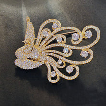 Load image into Gallery viewer, Jewelblings Sparkling Elegant Gold Tone Round CZ Stone Accent Peacock Brooch Pin Bird Animal Jewelry for Women Coat Suit Sweater Dress Shawl
