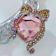 Load image into Gallery viewer, Jewelblings Designer Fashion Rainbow Colored Ribbon Bow &amp; Girl Head Brooch Pin with Pink Stone Accent Beauty Profile Jewelry for Women Dress
