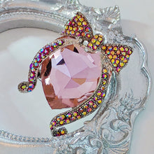 Load image into Gallery viewer, Jewelblings Designer Fashion Rainbow Colored Ribbon Bow &amp; Girl Head Brooch Pin with Pink Stone Accent Beauty Profile Jewelry for Women Dress
