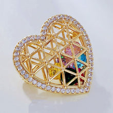 Load image into Gallery viewer, Jewelblings Gorgeous Golden Metallic Woven Hollow Heart Shaped Cage with Shaked Colored Stones Romance Valentine’s Day Dinner Gift Jewelry

