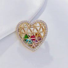Load image into Gallery viewer, Jewelblings Gorgeous Golden Metallic Woven Hollow Heart Shaped Cage with Shaked Colored Stones Romance Valentine’s Day Dinner Gift Jewelry
