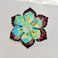 Load image into Gallery viewer, Jewelblings Shimmery Dark Red AB Crystalline Flower Ornament Brooches and Pins for Women Reflection Jewelry
