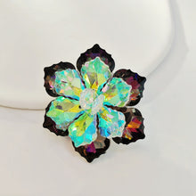 Load image into Gallery viewer, Jewelblings Shimmery Dark Red AB Crystalline Flower Ornament Brooches and Pins for Women Reflection Jewelry
