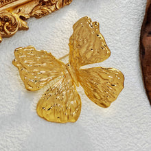 Load image into Gallery viewer, Simplistic Embossed Gold Butterfly Brooch Pin Nature Inspire Insect Jewelry
