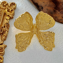 Load image into Gallery viewer, Simplistic Embossed Gold Butterfly Brooch Pin Nature Inspire Insect Jewelry
