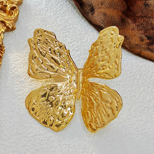 Load image into Gallery viewer, Simplistic Embossed Gold Butterfly Brooch Pin Nature Inspire Insect Jewelry
