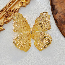 Load image into Gallery viewer, Simplistic Embossed Gold Butterfly Brooch Pin Nature Inspire Insect Jewelry
