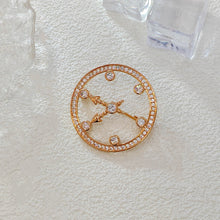 Load image into Gallery viewer, Jewelblings Delicate Rose Gold Plated Open Work Clear CZ Clock Face Brooch Pocket Watch Design Pin Cocktail Costume Holiday Festival Jewelry
