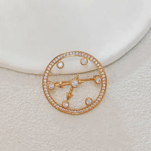Load image into Gallery viewer, Jewelblings Delicate Rose Gold Plated Open Work Clear CZ Clock Face Brooch Pocket Watch Design Pin Cocktail Costume Holiday Festival Jewelry
