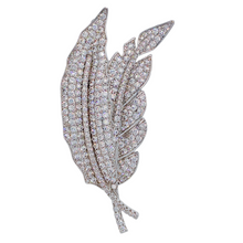 Load image into Gallery viewer, Sparkles Double CZ Leaf Brooch Pin Nature Inspire Plant Jewelry
