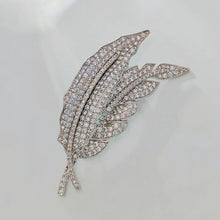 Load image into Gallery viewer, Sparkles Double CZ Leaf Brooch Pin Nature Inspire Plant Jewelry
