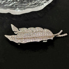 Load image into Gallery viewer, Sparkles Double CZ Leaf Brooch Pin Nature Inspire Plant Jewelry
