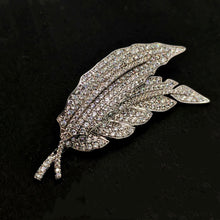 Load image into Gallery viewer, Sparkles Double CZ Leaf Brooch Pin Nature Inspire Plant Jewelry
