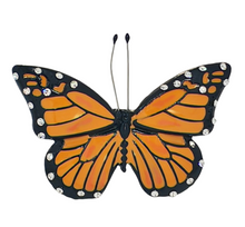 Load image into Gallery viewer, Jewelblings Elegant  Clear Crystal Accent Black &amp; Orange Enamel Monarch Butterfly Brooches Pins for Growing Beauty Women Girl Coat Jewelry
