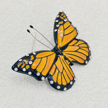 Load image into Gallery viewer, Jewelblings Elegant  Clear Crystal Accent Black &amp; Orange Enamel Monarch Butterfly Brooches Pins for Growing Beauty Women Girl Coat Jewelry
