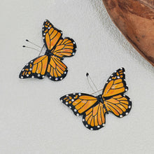 Load image into Gallery viewer, Jewelblings Elegant  Clear Crystal Accent Black &amp; Orange Enamel Monarch Butterfly Brooches Pins for Growing Beauty Women Girl Coat Jewelry
