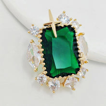 Load image into Gallery viewer, Jewelblings Gorgeous Star Accent Green Rectangle Stone Art Deco Pin Collar Accessory for Women Party Gala Prom Evenining Dinner Dress Gown
