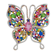 Load image into Gallery viewer, Jewelblings Stunning Opens Colorful Crystal Swallowtail Butterfly Brooches Hijab Pins
