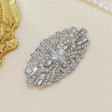 Load image into Gallery viewer, Barocco Vintage Style Clear Crystal Art Deco Brooches Pins Bridal Bridesmaid Wedding Boutique Oval Shaped Women GirlAccessory

