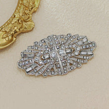 Load image into Gallery viewer, Barocco Vintage Style Clear Crystal Art Deco Brooches Pins Bridal Bridesmaid Wedding Boutique Oval Shaped Women GirlAccessory
