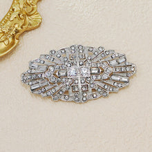 Load image into Gallery viewer, Barocco Vintage Style Clear Crystal Art Deco Brooches Pins Bridal Bridesmaid Wedding Boutique Oval Shaped Women GirlAccessory
