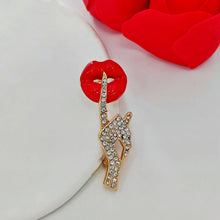 Load image into Gallery viewer, Stunning Red Lip &amp;Gesture Brooch Pin Shh Women Keep Quiet Jewelry
