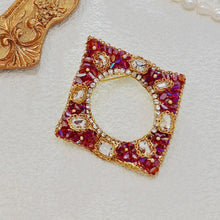 Load image into Gallery viewer, Gorgeous Opens Pink and Purple Rhinestone Irregular Square Brooch Pin
