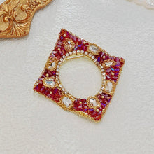 Load image into Gallery viewer, Gorgeous Opens Pink and Purple Rhinestone Irregular Square Brooch Pin
